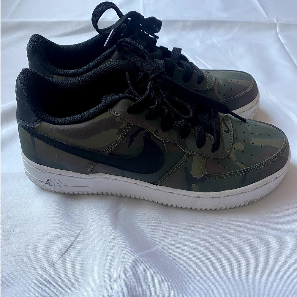 Nike Air Force 1 AF1 Black Olive Brown Green White Sole Size Youth 4